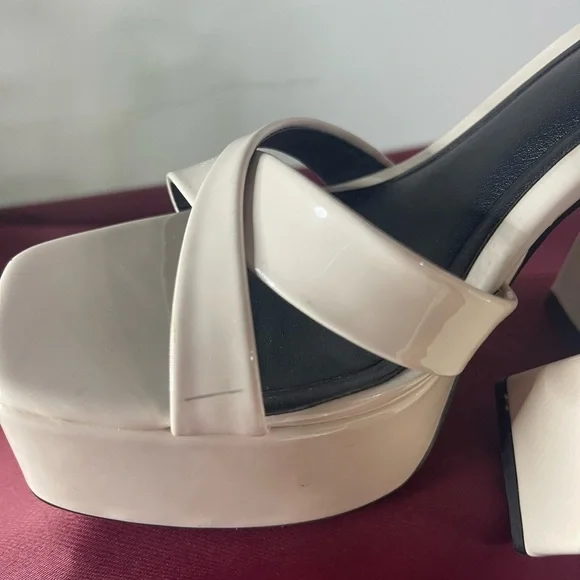 Zara Cream Platform Heels - Picture 8 of 12